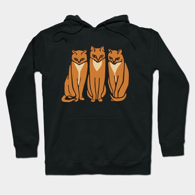 Three Cats Hoodie by UndiscoveredWonders